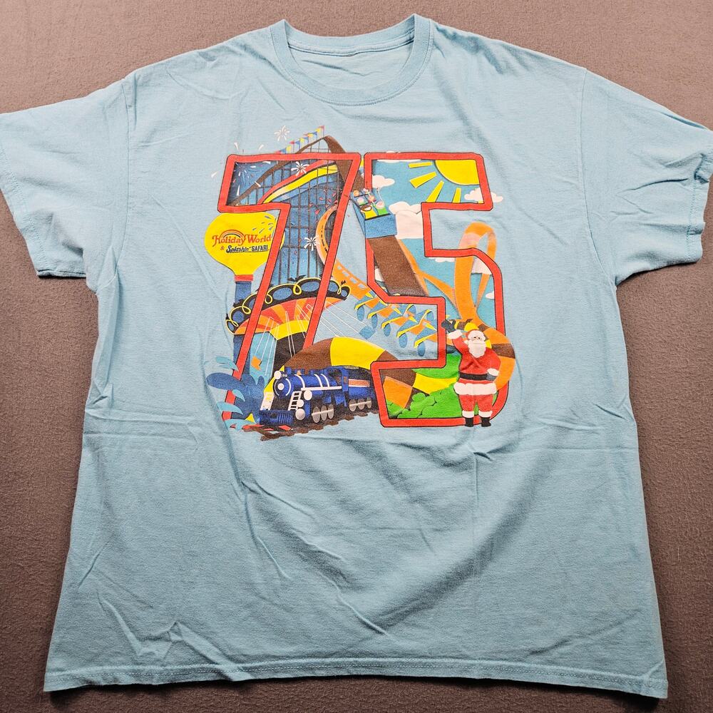 Holiday World & Splashin Safari Shirt 75th Season Santa Claus Adult XL